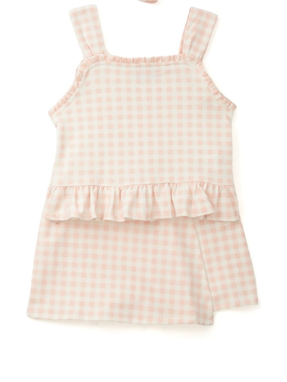 Draper James Pink Gingham Wrap Skort Set